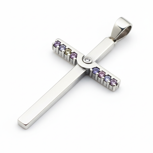 Sterling Silver Cross Pendant - Alternate Angle